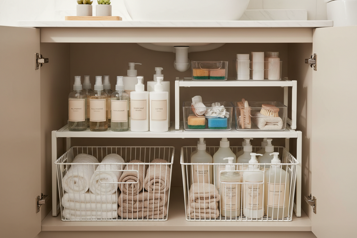 Come organizzare lo spazio sotto il lavandino: metodo e organizer migliori